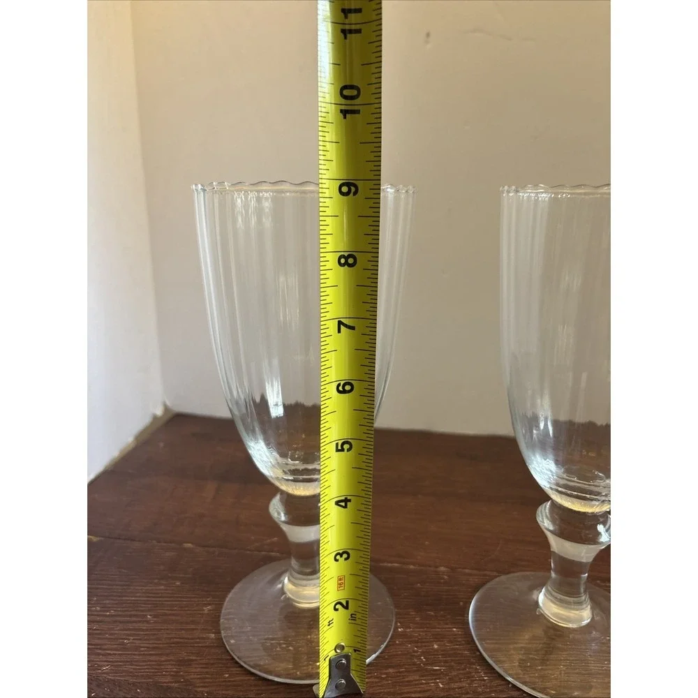 Set Of 2 Lenox Butlers Pantry Optic Ice Tea Glasses Handcrafted Romania 18oz‎
